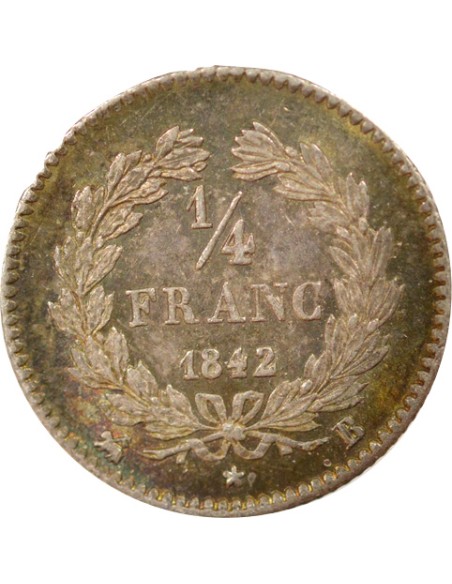 Louis-Philippe Ier 1/4 franc Argent 1842 B Rouen