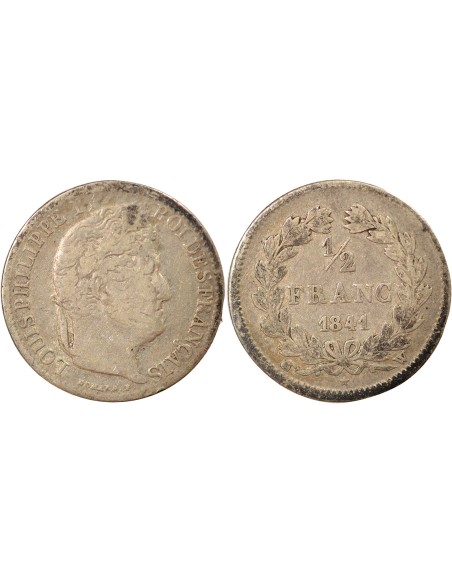 Louis-Philippe Ier 1/2 franc Argent 1841 W Lille