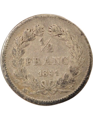 Louis-Philippe Ier 1/2 franc Argent 1841 W Lille