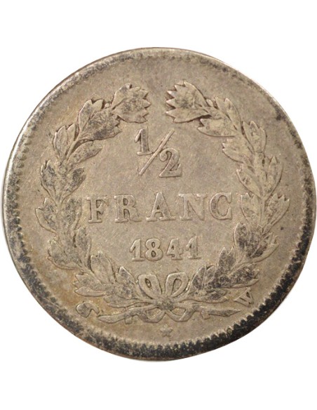 Louis-Philippe Ier 1/2 franc Argent 1841 W Lille