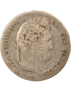 Louis-Philippe Ier 1/4 franc Argent 1844 BB Strasbourg 2