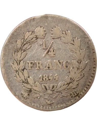 Louis-Philippe Ier 1/4 franc Argent 1844 BB Strasbourg
