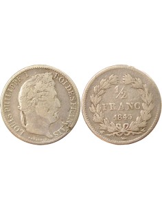 Louis-Philippe Ier 1/2 franc Argent 1845 W Lille