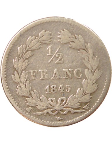 Louis-Philippe Ier 1/2 franc Argent 1845 W Lille
