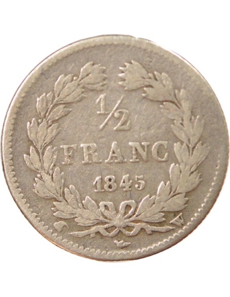 Louis-Philippe Ier 1/2 franc Argent 1845 W Lille
