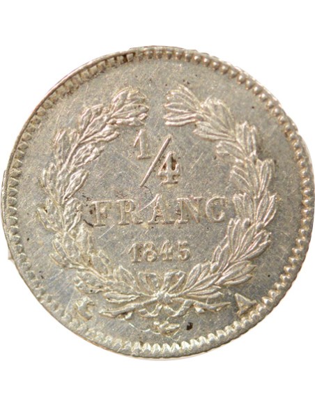 Louis-Philippe Ier 1/4 franc Argent 1845 A - Paris