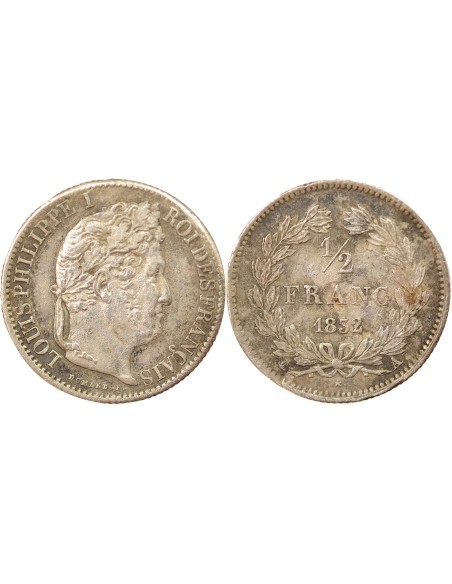 Louis-Philippe Ier 1/2 franc Argent 1832 A - Paris
