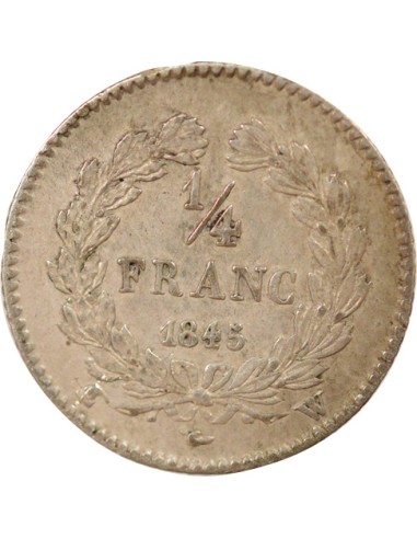 Louis-Philippe Ier 1/4 franc Argent 1845 W Lille