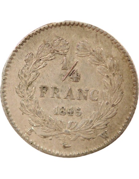 Louis-Philippe Ier 1/4 franc Argent 1845 W Lille