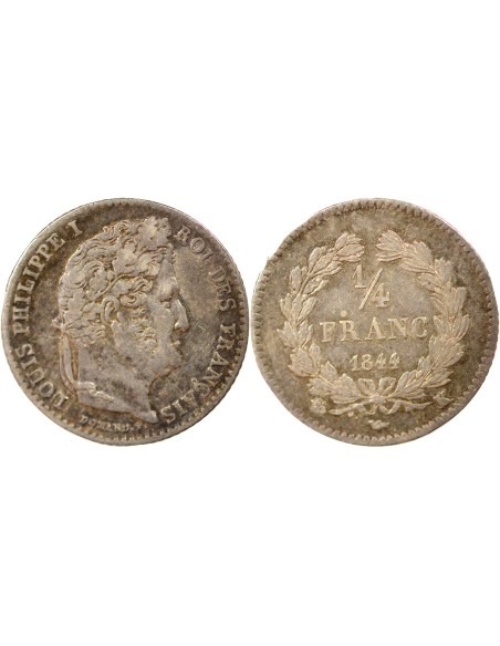 Louis-Philippe Ier 1/4 franc Argent 1844 K Bordeaux