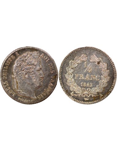 Louis-Philippe Ier 1/4 franc Argent 1843 A - Paris