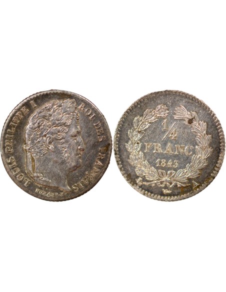 Louis-Philippe Ier 1/4 franc Argent 1843 A - Paris