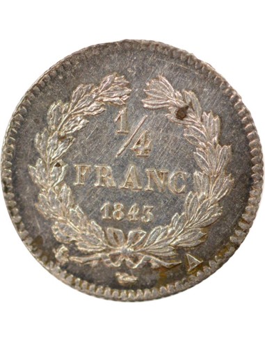 Louis-Philippe Ier 1/4 franc Argent 1843 A - Paris