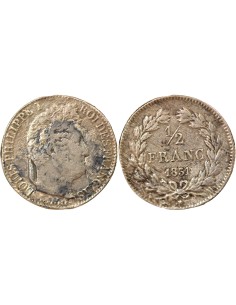 Louis-Philippe Ier 1/2 franc Argent 1831 H La Rochelle