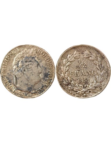 Louis-Philippe Ier 1/2 franc Argent 1831 H La Rochelle