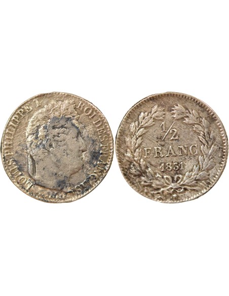 Louis-Philippe Ier 1/2 franc Argent 1831 H La Rochelle