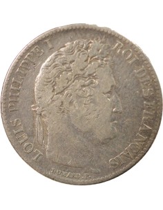 Louis-Philippe Ier Tête Laurée 1 franc Argent 1845 B Rouen 2