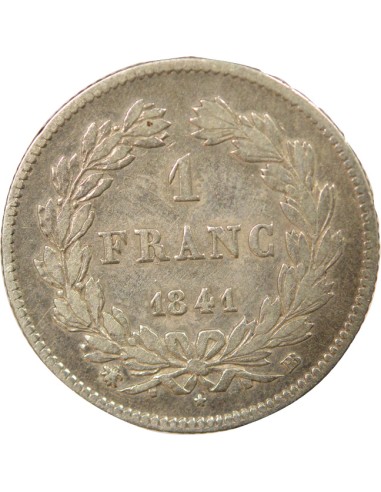 Louis-Philippe Ier Tête Laurée 1 franc Argent 1841 BB Strasbourg