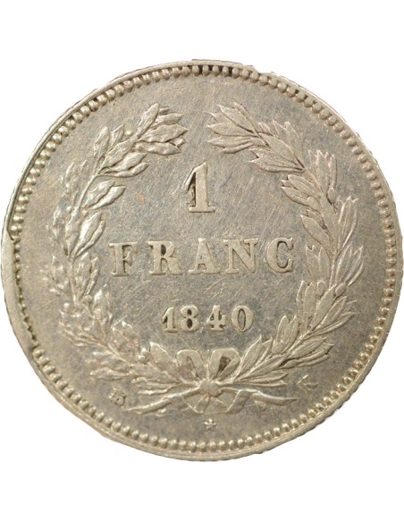 Louis-Philippe Ier Tête Laurée 1 franc Argent 1840 K Bordeaux