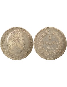 Louis-Philippe Ier Tête Laurée 1 franc Argent 1843 A - Paris
