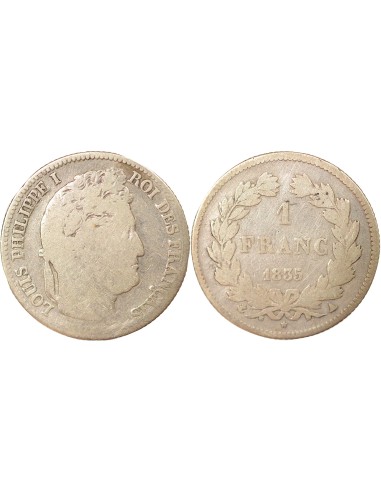 Louis-Philippe Ier Tête Laurée 1 franc Argent 1835 A - Paris