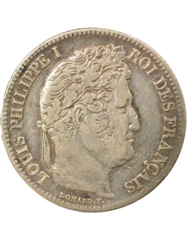 Louis-Philippe Ier Tête Laurée 1 franc Argent 1842 W Lille