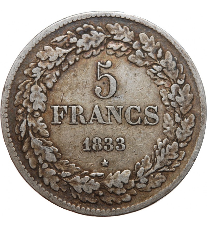 Belgique BELGIQUE - 5 FRANCS LEOPOLD I 1833