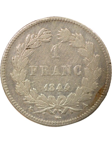 Louis-Philippe Ier Tête Laurée 1 franc Argent 1844 A - Paris