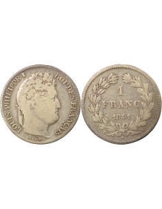 Louis-Philippe Ier Tête Laurée 1 franc Argent 1841 A - Paris