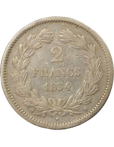 Louis-Philippe Ier 2 francs Argent 1834 B Rouen