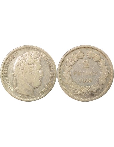 Louis-Philippe Ier 2 francs Argent 1839 B Rouen