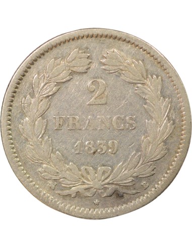 Louis-Philippe Ier 2 francs Argent 1839 B Rouen
