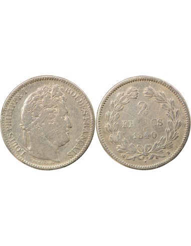 Louis-Philippe Ier 2 francs Argent 1840 B Rouen