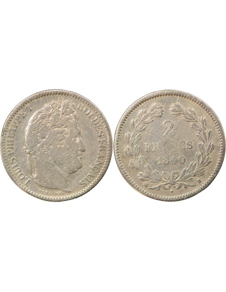 Louis-Philippe Ier 2 francs Argent 1840 B Rouen
