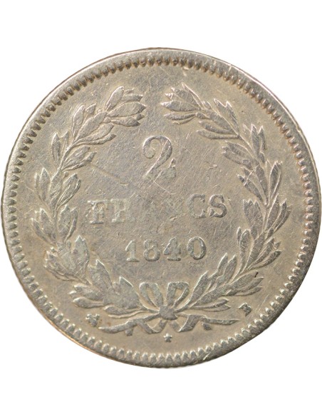 Louis-Philippe Ier 2 francs Argent 1840 B Rouen