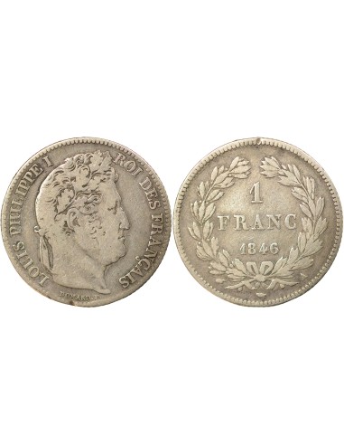 Louis-Philippe Ier Tête Laurée 1 franc Argent 1846 A - Paris