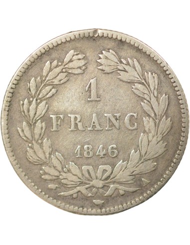 Louis-Philippe Ier Tête Laurée 1 franc Argent 1846 A - Paris