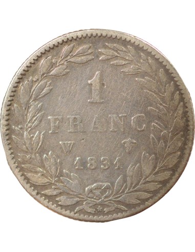 Louis-Philippe Ier Tête nue 1 franc Argent 1831 Lile