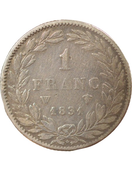 Louis-Philippe Ier Tête nue 1 franc Argent 1831 Lile