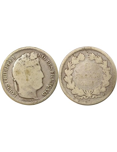 Louis-Philippe Ier 2 francs Argent 1837 B Rouen
