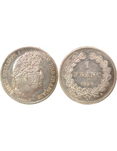 Louis-Philippe Ier Tête Laurée 1 franc Argent 1836 B Rouen