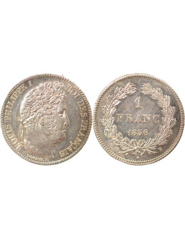 Louis-Philippe Ier Tête Laurée 1 franc Argent 1836 B Rouen