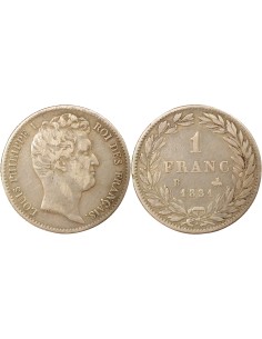 Louis-Philippe Ier Tête nue 1 franc Argent 1831 B Rouen