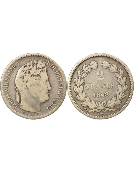 Louis-Philippe Ier 2 francs Argent 1848 A - Paris