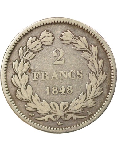 Louis-Philippe Ier 2 francs Argent 1848 A - Paris