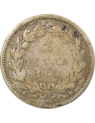 Louis-Philippe Ier 2 francs Argent 1844 BB Strasbourg