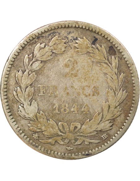 Louis-Philippe Ier 2 francs Argent 1844 BB Strasbourg