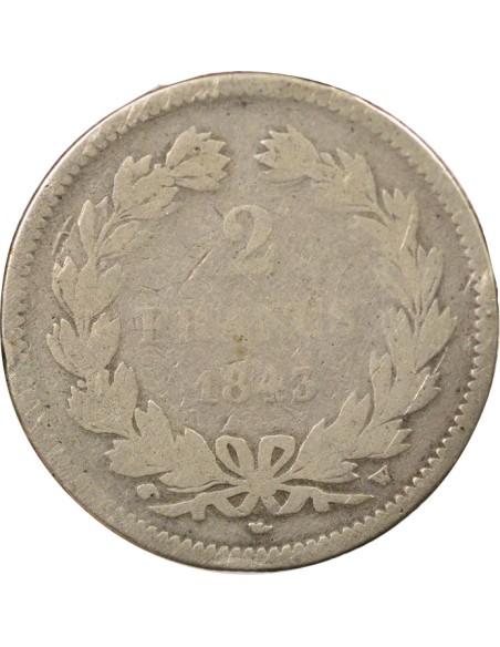 Louis-Philippe Ier 2 francs Argent 1843 W Lille