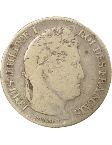 Louis-Philippe Ier Tête Laurée 1 franc Argent 1844 W Lille