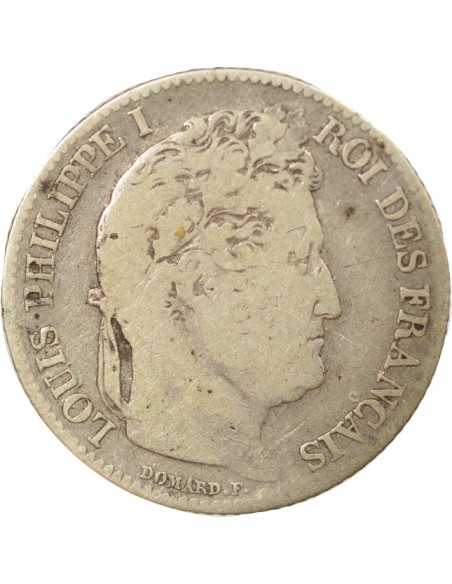 Louis-Philippe Ier Tête Laurée 1 franc Argent 1844 W Lille